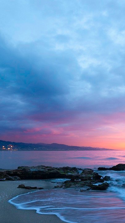 Calm sea at dusk, a verse of the day backdrop